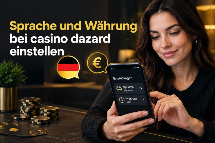 Sprache und Währung bei casino dazard einstellen