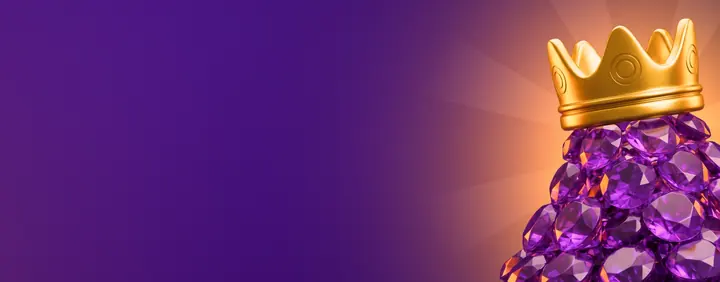 Goldene Krone auf violetten Edelsteinen, VIP-Motiv von Dazard